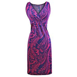 Sleeveless Paisley Print Bohemian Sundress